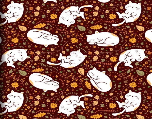 coque Sleeping cats seamless pattern