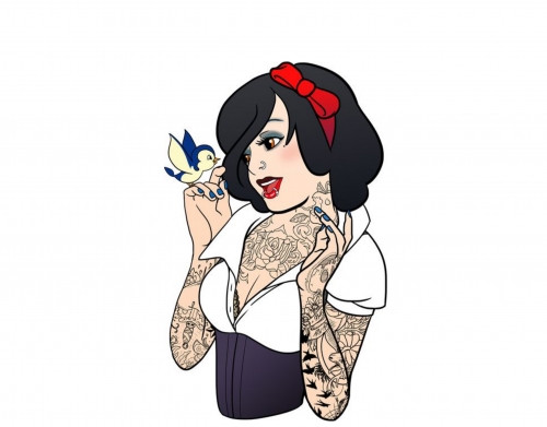 coque Snow White Tattoo Bird