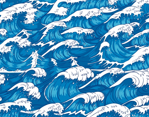 coque Storm waves seamless pattern ocean