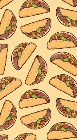 coque Taco seamless pattern mexican food