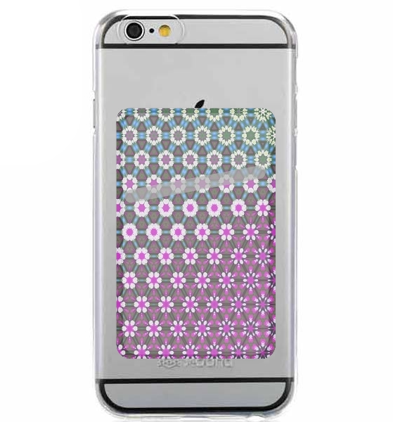 Slot Abstract bright floral geometric pattern teal pink white 