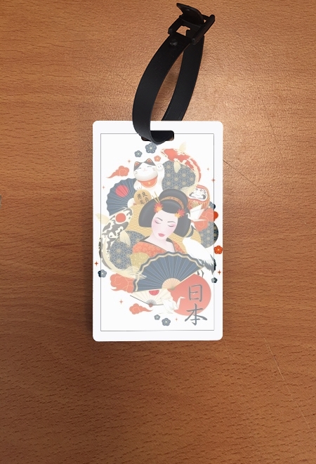 Portaindirizzo Japanese geisha surrounded with colorful carps 