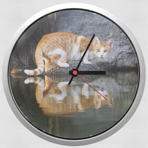 Orologio Cat Reflection in Pond Water 
