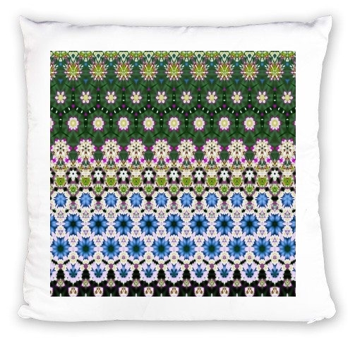 cuscino Abstract ethnic floral stripe pattern white blue green 