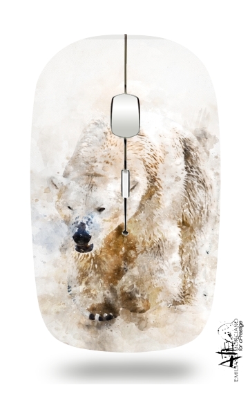 Mouse Abstract watercolor polar bear 