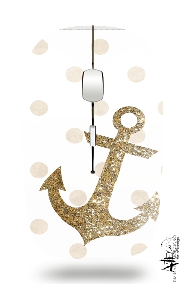 Mouse Glitter Anchor and dots in gold 