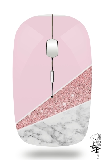 Mouse Initiale Marble and Glitter Pink 