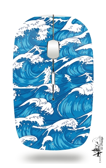 Mouse Storm waves seamless pattern ocean 