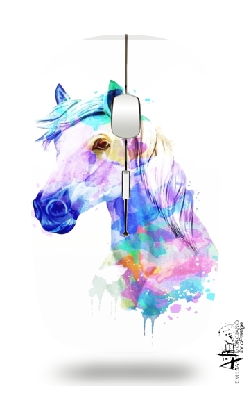 Mouse watercolor horse 