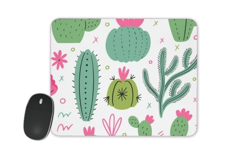 tapis de souris Minimalist pattern with cactus plants