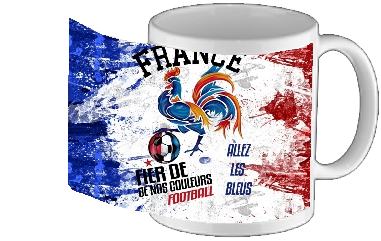Mug France Football Coq Sportif Fier de nos couleurs Allez les bleus 