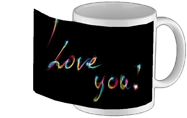 Mug I love you - Rainbow Text 