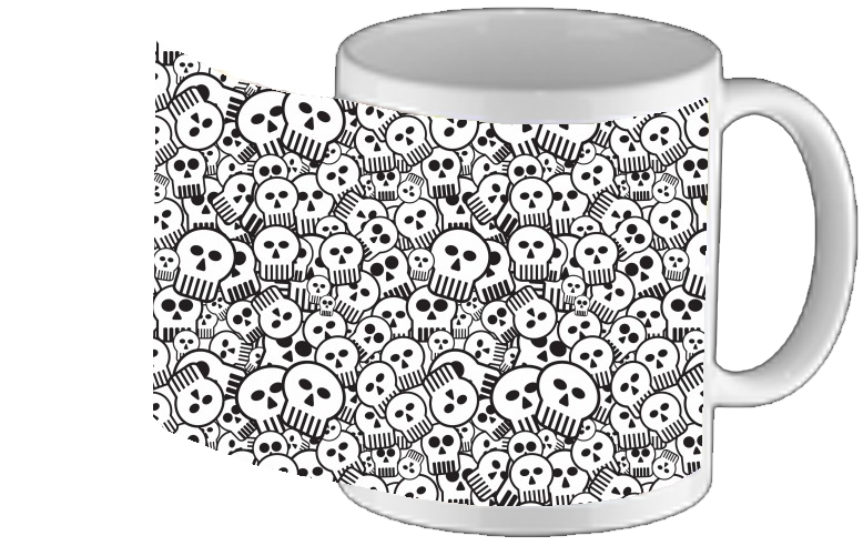 Mug toon skulls, black and white 