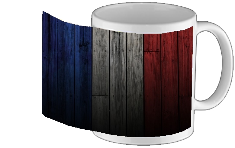 Mug Wooden French Flag 