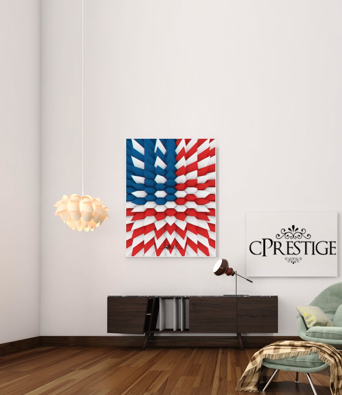 Canvas 3D Poly USA flag 