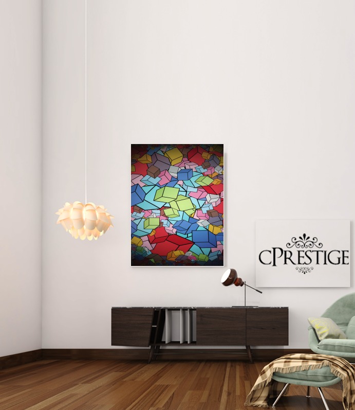 Canvas Abstract Cool Cubes 