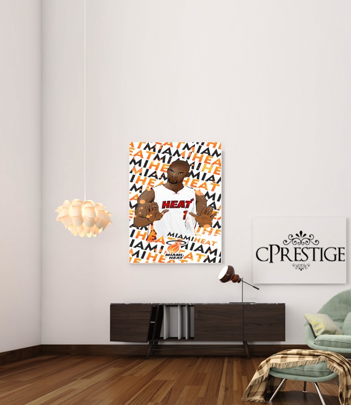 Canvas Basketball Stars: Chris Bosh - Miami Heat 