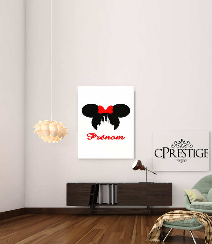 Canvas castle Minnie Face with custom name 