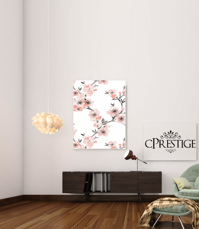 Canvas Cherry Blossom Aquarel Flower 
