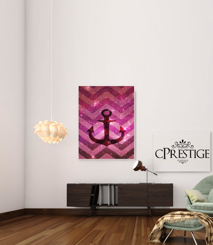 Poster Anchor party chevron in galaxy Pink 