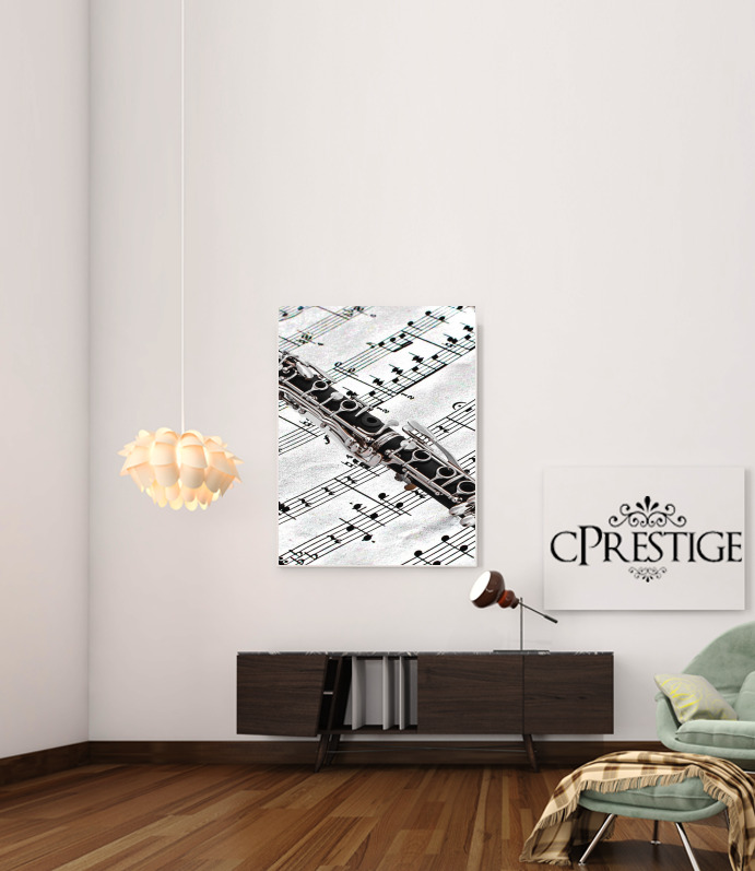 Poster Clarinette Musical Notes 