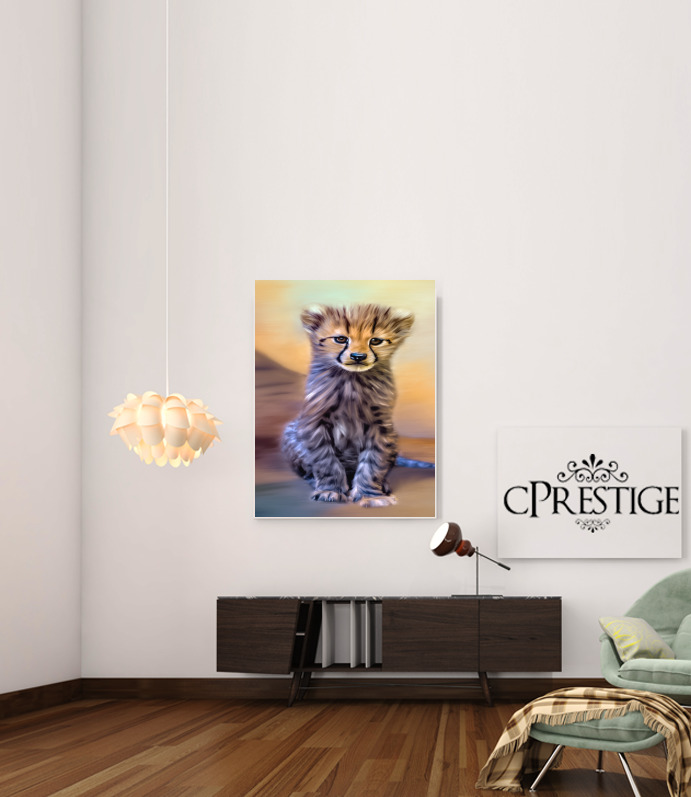 Canvas Cute cheetah cub 