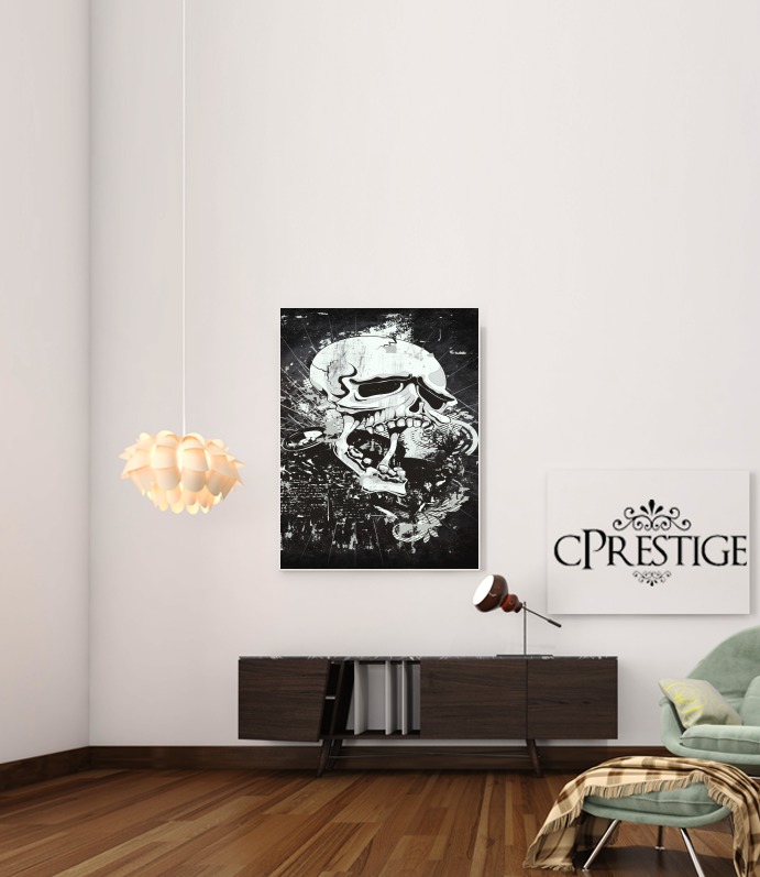 Canvas Dark Gothic Skull 