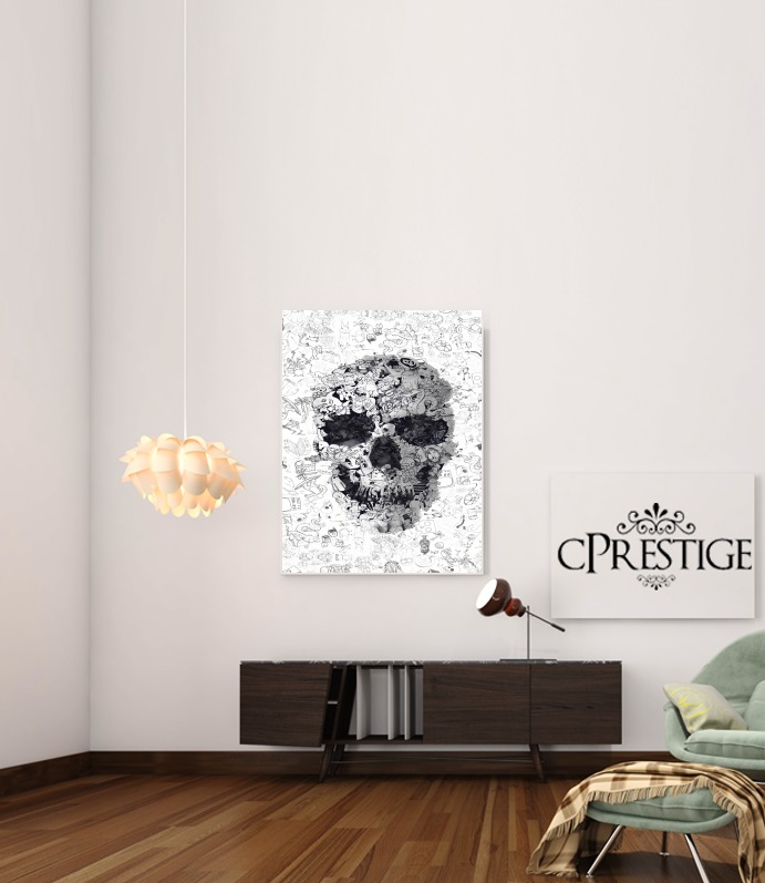 Canvas Doodle Skull 