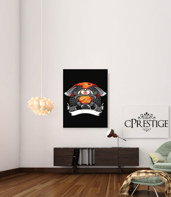 Canvas Fire Fighter Custom Text 