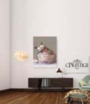 poster Painting Baby With Owl Cap in a Teacup