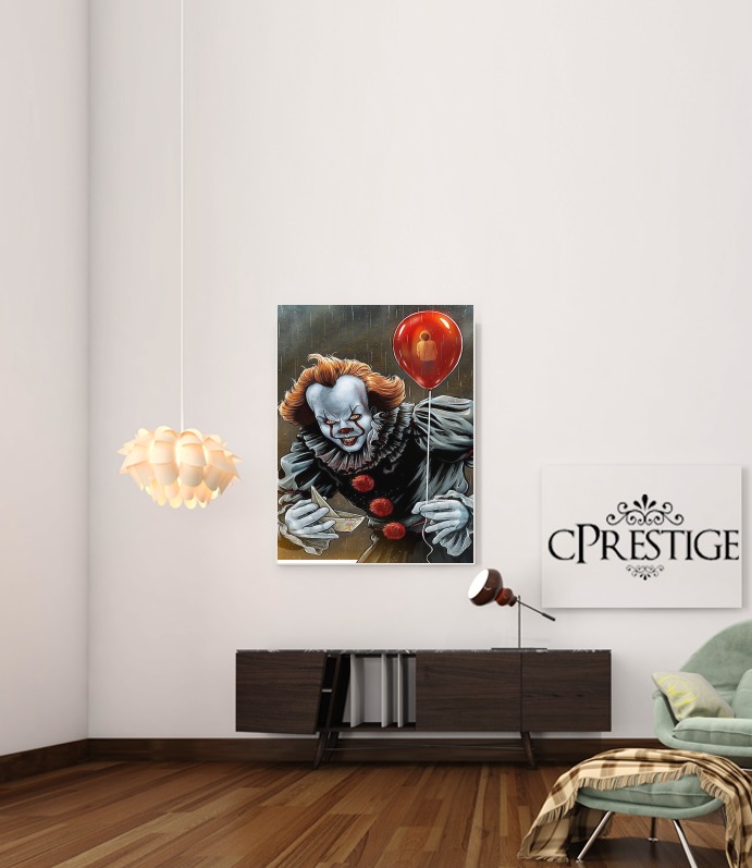 Canvas Pennywise Ca Clown Red Ballon 