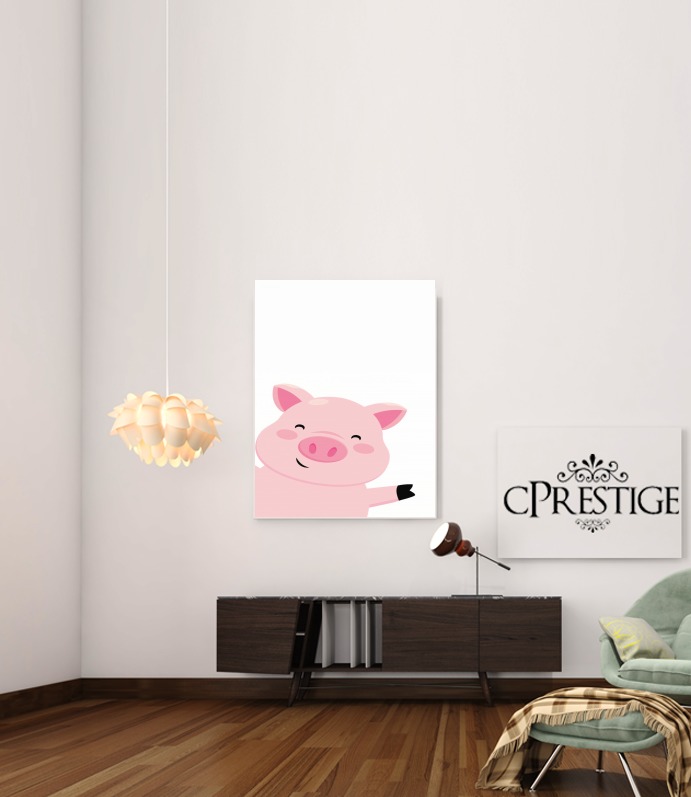 Canvas Pig Smiling 