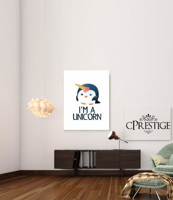 Canvas Pingouin wants to be unicorn 