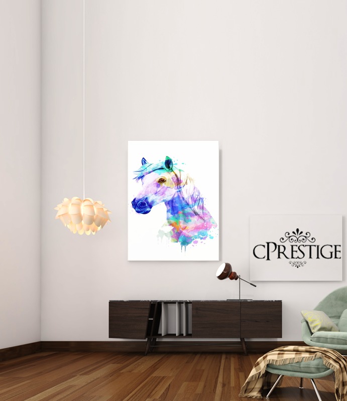Canvas watercolor horse 