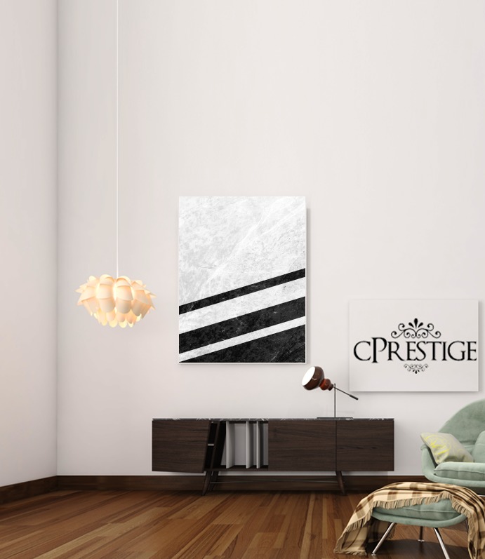 Canvas White Striped Marble 