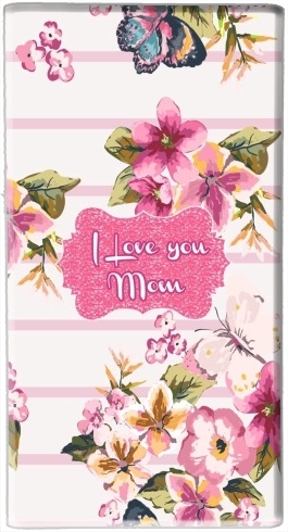 portatile Pink floral Marinière - Love You Mom 