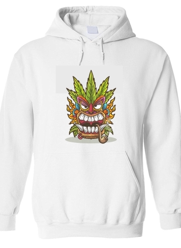 Felpa Tiki mask cannabis weed smoking 