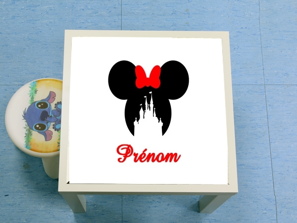 table d'appoint castle Minnie Face with custom name