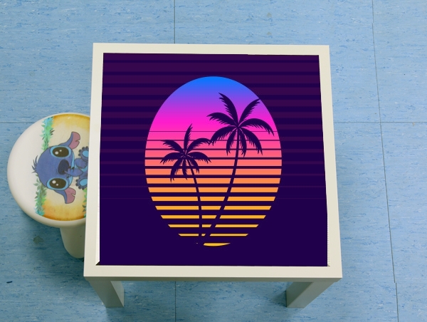 table d'appoint Classic retro 80s style tropical sunset