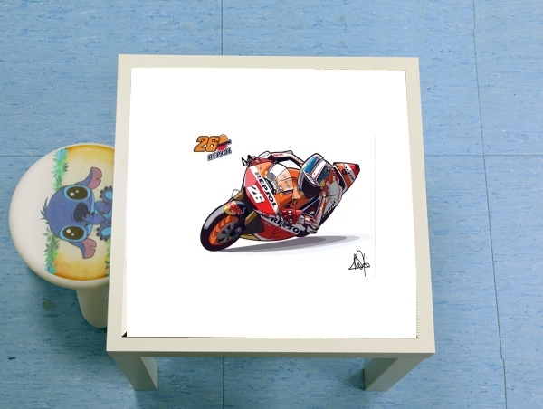 table d'appoint Dani Pedrosa Moto GP Cartoon Art