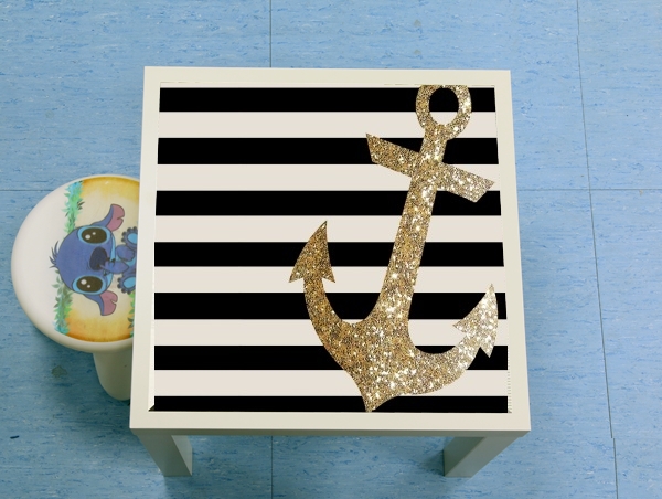 table d'appoint gold glitter anchor in black
