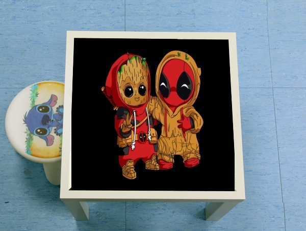 table d'appoint Groot x Deadpool