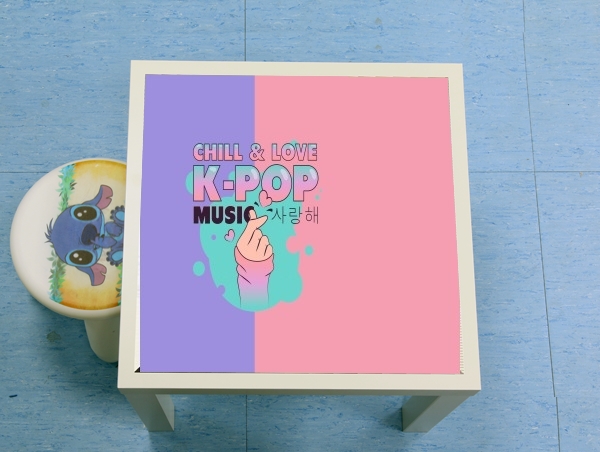 table d'appoint Hand Drawn Finger Heart Chill Love Music Kpop