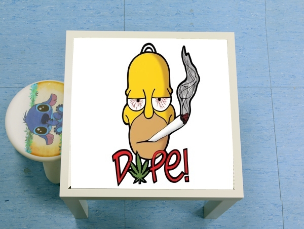 table d'appoint Homer Dope Weed Smoking Cannabis