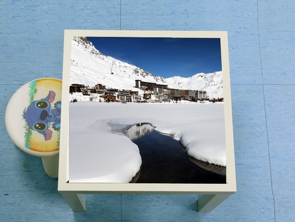 table d'appoint Llandscape and ski resort in french alpes tignes