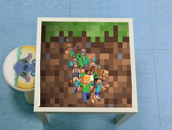 table d'appoint Minecraft Creeper Forest
