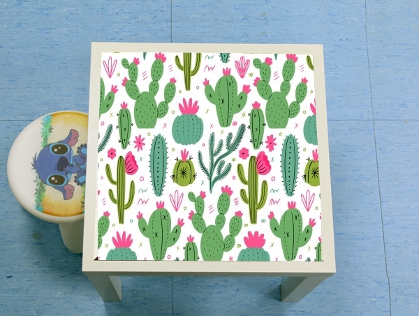 table d'appoint Minimalist pattern with cactus plants