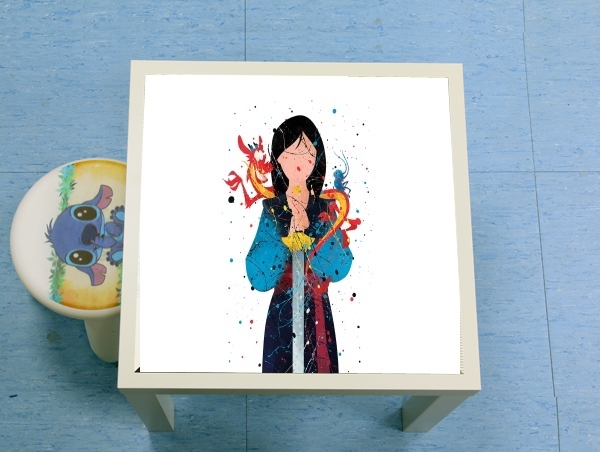 table d'appoint Mulan Princess Watercolor Decor