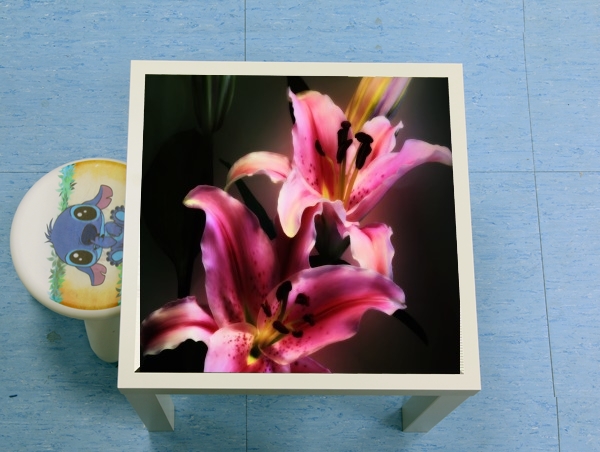 table d'appoint Painting Pink Stargazer Lily