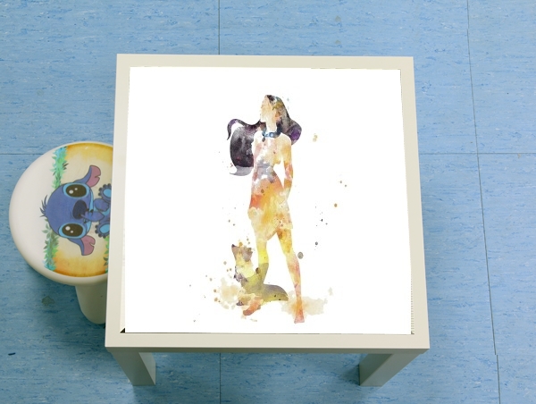 table d'appoint Pocahontas Watercolor Art